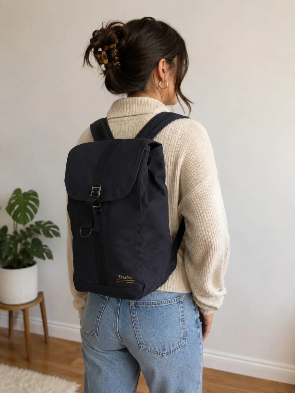 Rare Trakke Arkaig Bleu Navy Waterproof Waxed Canvas Backpack